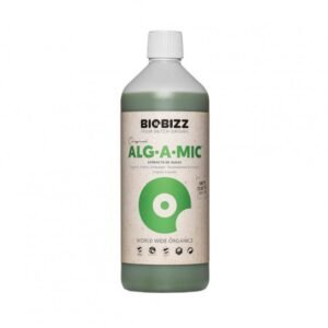 Botella de Alg·A·Mic Biobizz, revitalizante orgánico de algas marinas para mejorar la salud y color de las plantas.