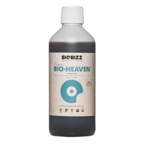 Botella de Bio Heaven Biobizz, potenciador orgánico de energía y crecimiento vegetal con aminoácidos naturales.