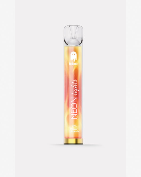 Vaper desechable Baboo Vape Neon Light Power Phoenix 20mg con sabor intenso.