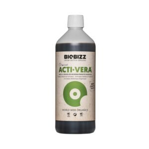 Botella de Biobizz Acti·Vera, activador botánico orgánico con aloe vera que refuerza el sistema inmunitario de las plantas.