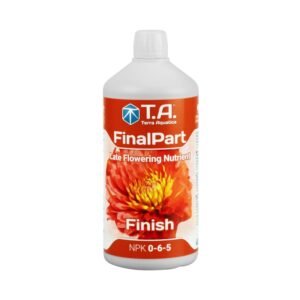 Botella de Final Part Terra Aquatica, fertilizante de final de floración que acelera la maduración y mejora el sabor de la cosecha.
