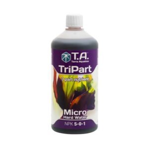Botella de Tripart Micro Agua Dura Terra Aquatica, fertilizante base con microelementos quelatados para aguas duras.