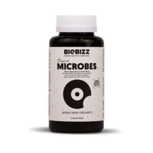 Envase de Biobizz Original Microbes 150g, mezcla de microorganismos y hongos beneficiosos para estimular raíces y floración.