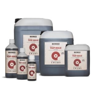 Botella de Biobizz Top·Max, estimulante orgánico para floración con efecto natural sobre aroma y tamaño de las flores.