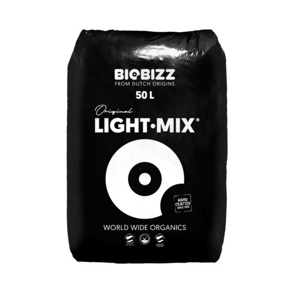Saco de Biobizz Light·Mix 50L, sustrato orgánico ligero y aireado ideal para esquejes, semillas y plantas jóvenes.