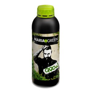 Botella de Maria Green Grow, fertilizante líquido para el crecimiento de plantas.