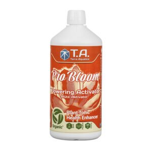 Botella de Pro Bloom Terra Aquatica, activador biológico de crecimiento y floración que mejora la absorción de nutrientes y refuerza la inmunidad vegetal.