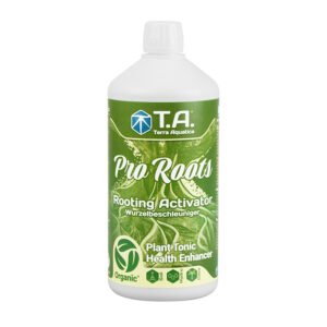Botella de Pro Roots Terra Aquatica, estimulador radicular concentrado para fortalecer raíces y mejorar el crecimiento vegetal.