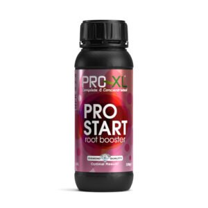 Botella de Pro Start PRO-XL, estimulador de raíces para plantas que mejora el desarrollo radicular y la resistencia a hongos.