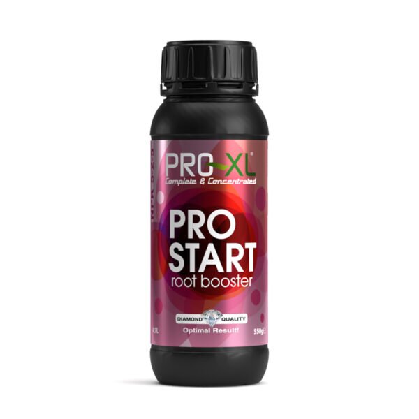 Botella de Pro Start PRO-XL, estimulador de raíces para plantas que mejora el desarrollo radicular y la resistencia a hongos.