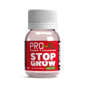 Botella de Stop Grow PRO-XL, regulador de crecimiento concentrado que controla la altura y estimula la floración.