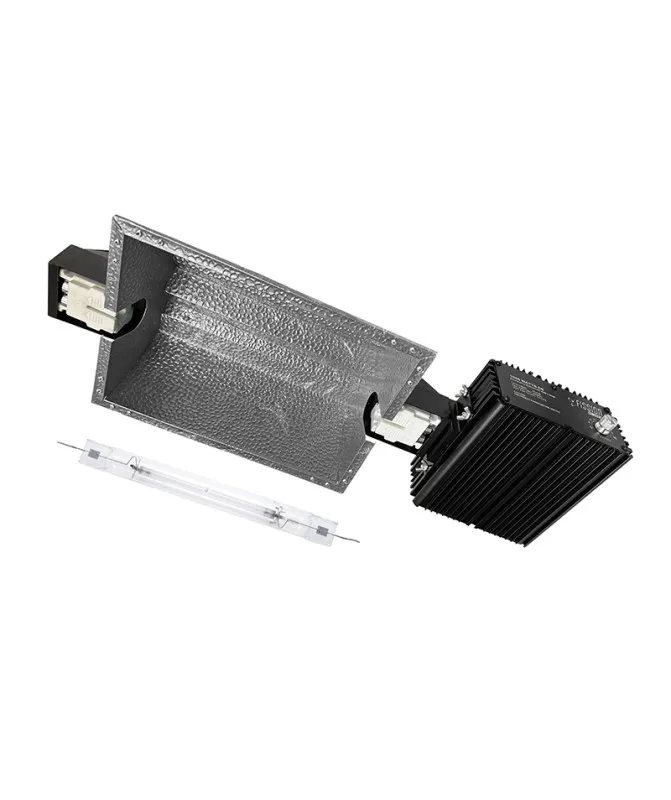 Luminaria Fission 1000W HPS Pure Factory con bombilla Double Ended para floración en cultivos indoor.